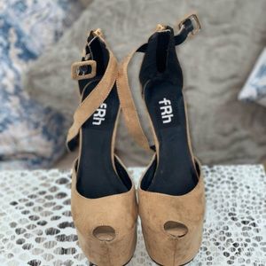 Suede platform heels
